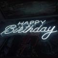 Neon Happy Birthday M03 Blanco