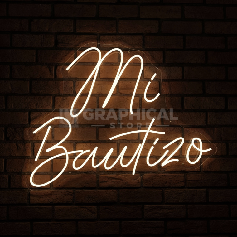 Aviso Luminoso LED Mi Bautizo