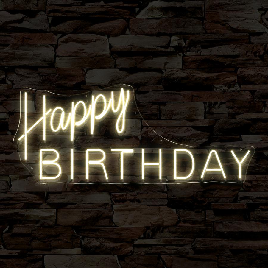 Neon Happy Birthday M09 Calido
