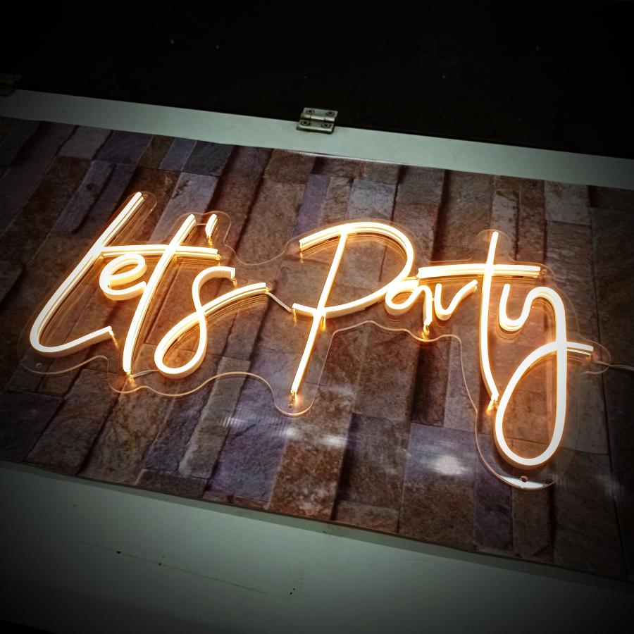 Lets Party en Neón Flex Calido