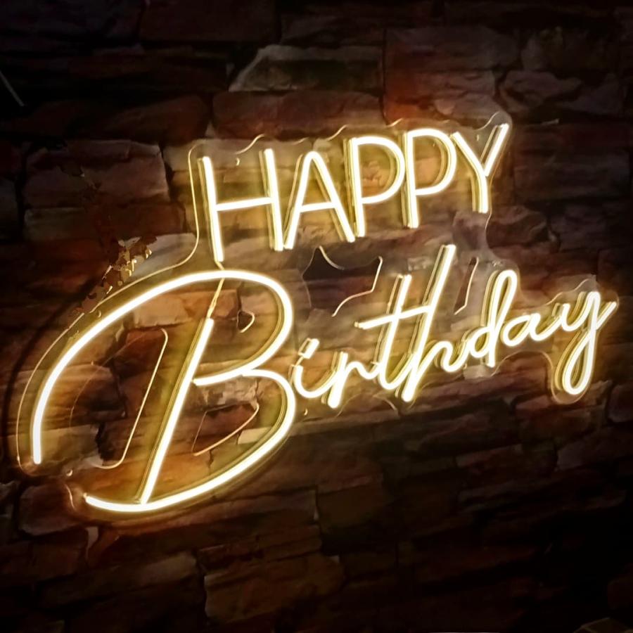Neon Happy Birthday M06 Calido