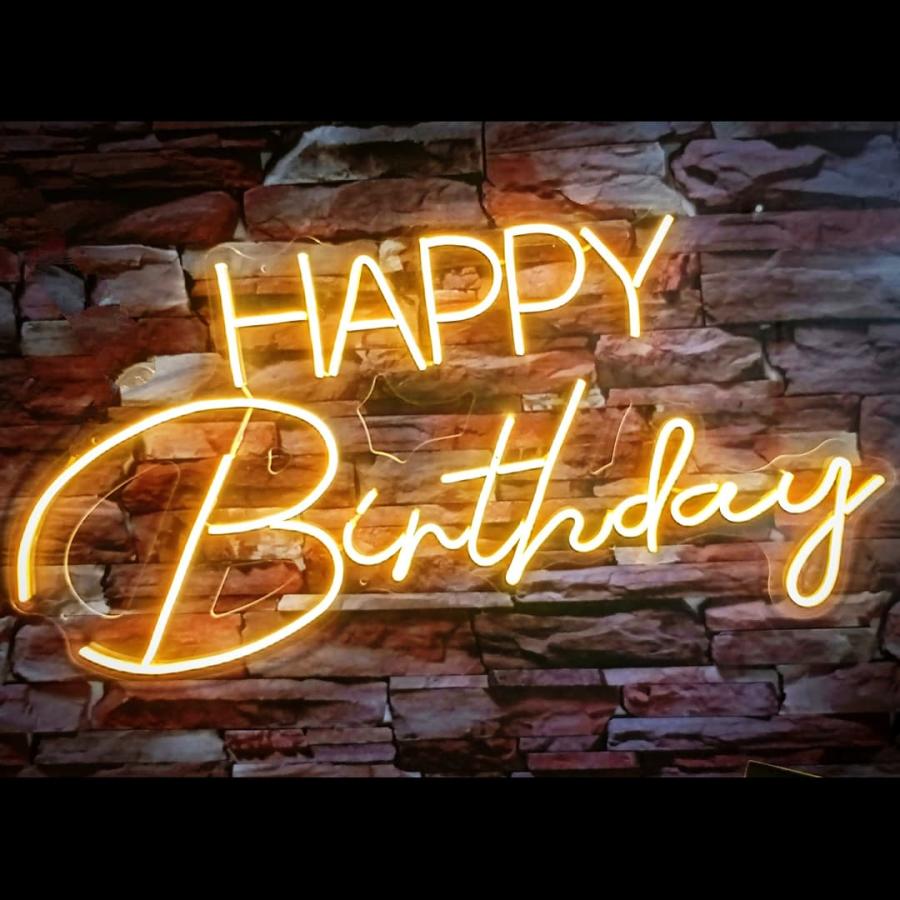 Neon Happy Birthday M06 Calido