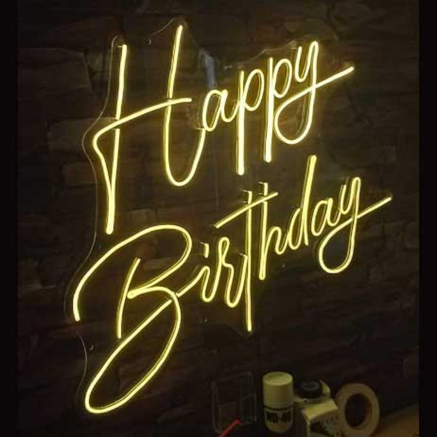 Neon Happy Birthday M08 Calido