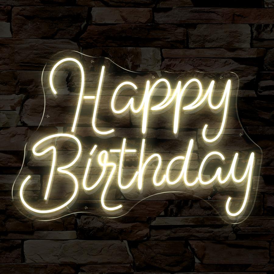 Happy Birthday en Neón Flex M11 Calido