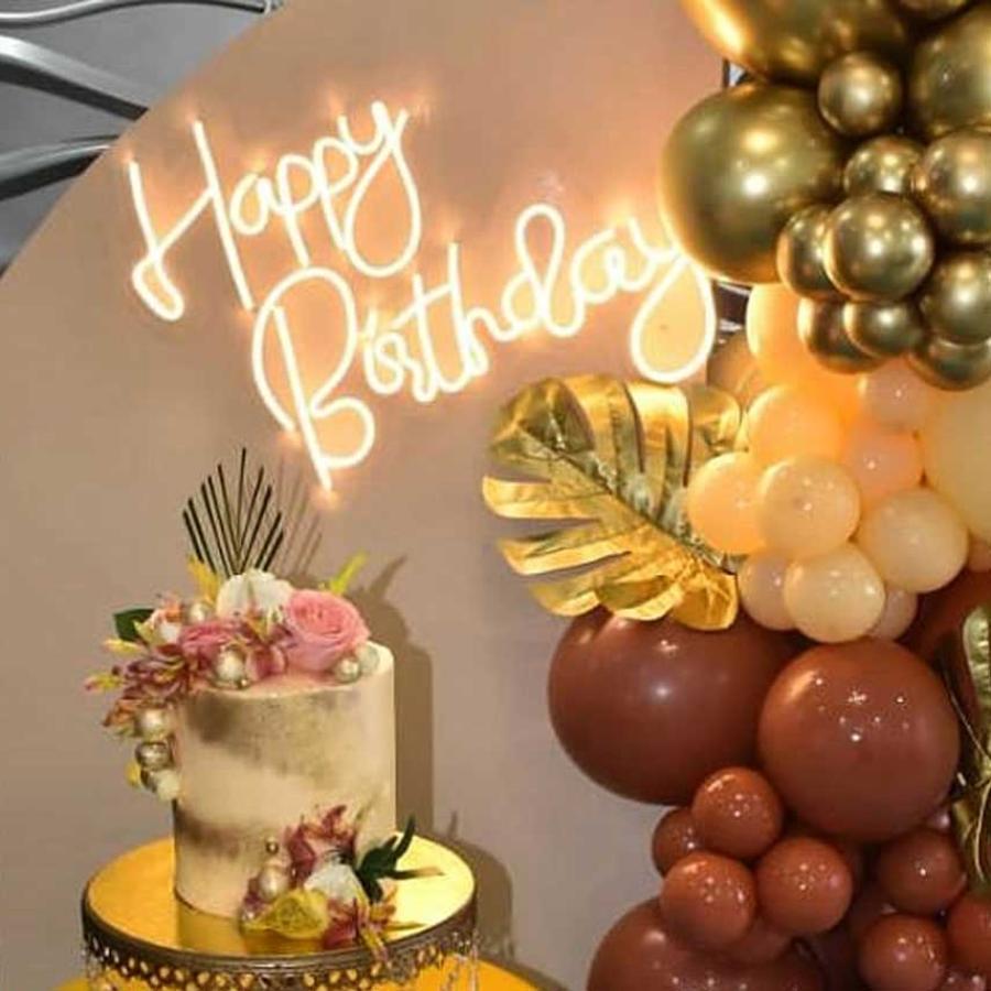 Neon Happy Birthday M04 Calido