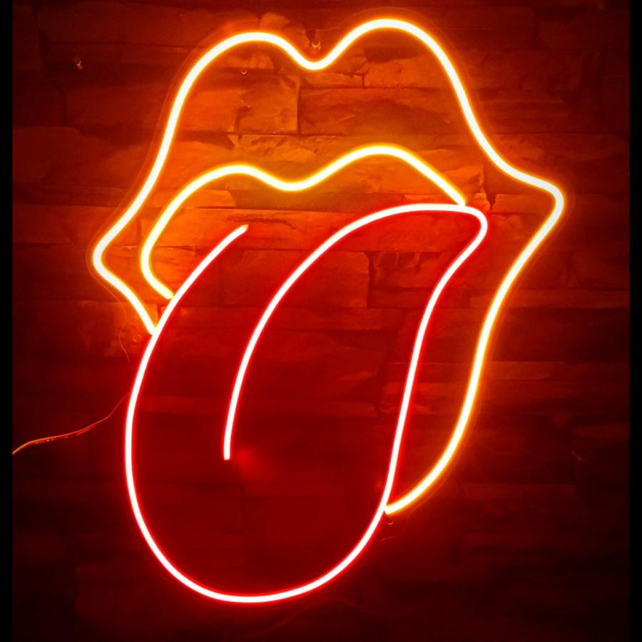 Lengua The Rolling Stones en Neon Flex