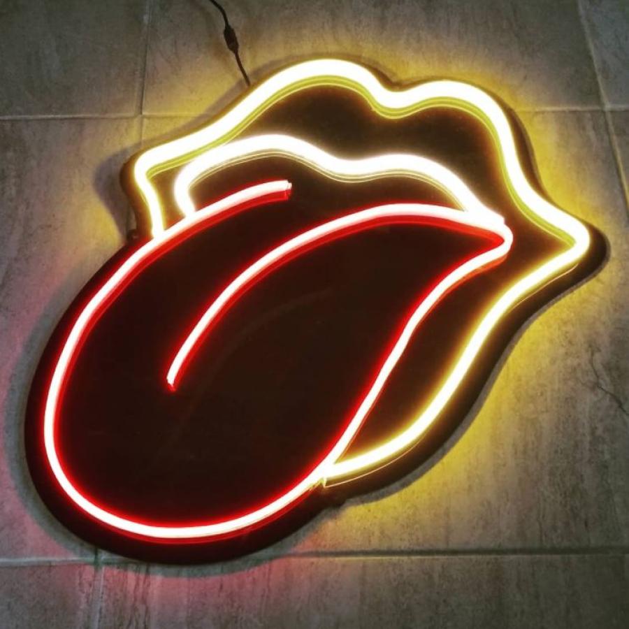 Lengua The Rolling Stones en Neon Flex